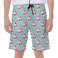 Girly Cat With Glasses Pattern Print Men's Beach Shorts
