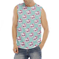 Girly Cat With Glasses Pattern Print Men's Fitness Tank Top