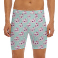 Girly Cat With Glasses Pattern Print Men's Long Boxer Briefs