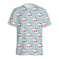 Girly Cat With Glasses Pattern Print Men's Athletic T-Shirt