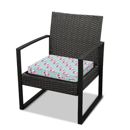 Girly Cat With Glasses Pattern Print Outdoor Seat Cushion Cover