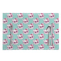 Girly Cat With Glasses Pattern Print Placemat