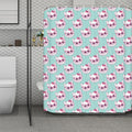 Girly Cat With Glasses Pattern Print Polyester Shower Curtain