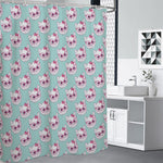 Girly Cat With Glasses Pattern Print Premium Shower Curtain