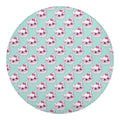 Girly Cat With Glasses Pattern Print Round Blanket