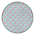 Girly Cat With Glasses Pattern Print Round Floor Mat
