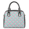 Girly Cat With Glasses Pattern Print Shoulder Handbag