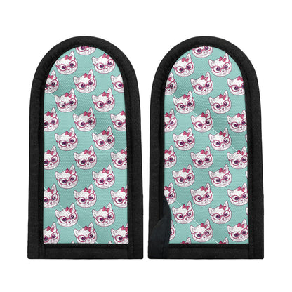 Girly Cat With Glasses Pattern Print Skillet Handle Cover