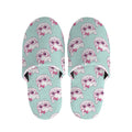 Girly Cat With Glasses Pattern Print Slippers