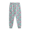 Girly Cat With Glasses Pattern Print Sweatpants