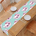 Girly Cat With Glasses Pattern Print Table Runner