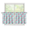 Girly Cat With Glasses Pattern Print Tier Curtains