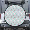 Girly Cat With Glasses Pattern Print Tire Cover