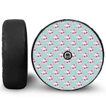 Girly Cat With Glasses Pattern Print Tire Cover With Camera Hole