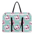 Girly Cat With Glasses Pattern Print Utility Tote Bag
