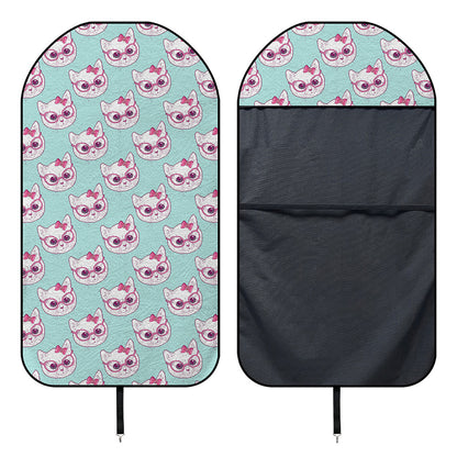 Girly Cat With Glasses Pattern Print Waterproof Car Seat Cover