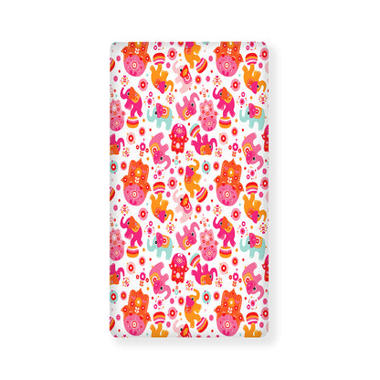 Girly Elephant And Hamsa Pattern Print Baby Crib Sheet