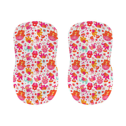 Girly Elephant And Hamsa Pattern Print Bar Stool Covers