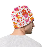 Girly Elephant And Hamsa Pattern Print Beanie