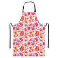 Girly Elephant And Hamsa Pattern Print Bib Apron With Pocket