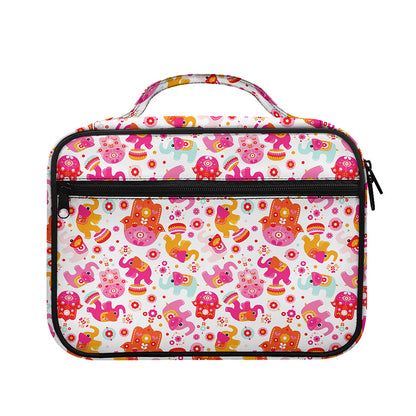 Girly Elephant And Hamsa Pattern Print Briefcase Bible Bag