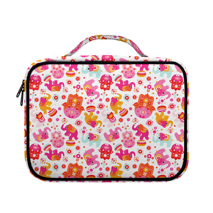 Girly Elephant And Hamsa Pattern Print Briefcase Bible Bag
