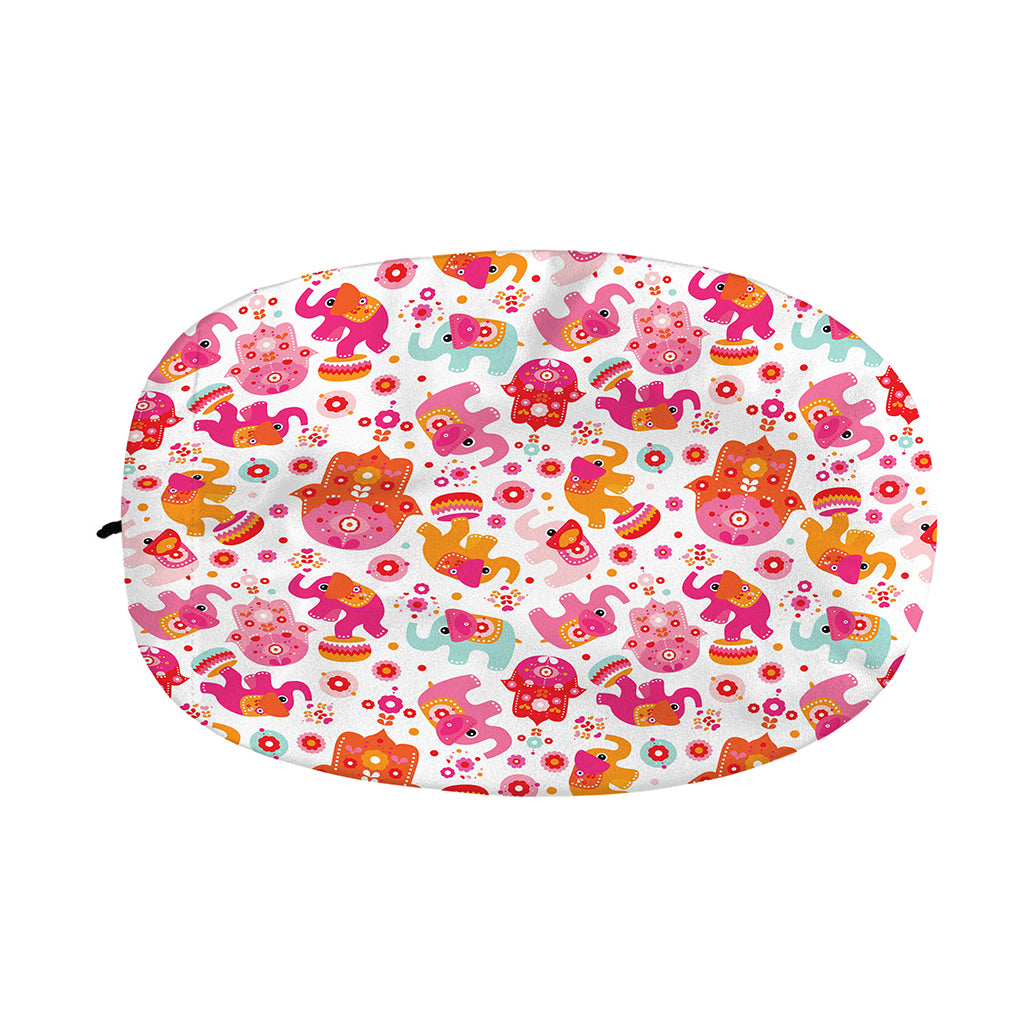 Girly Elephant And Hamsa Pattern Print Car Side Mirror Covers