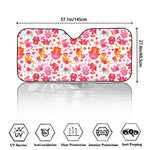 Girly Elephant And Hamsa Pattern Print Car Windshield Sun Shade