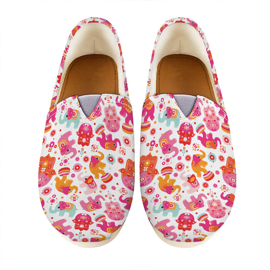 Girly Elephant And Hamsa Pattern Print Casual Shoes