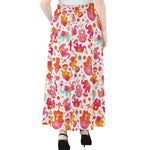 Girly Elephant And Hamsa Pattern Print Chiffon Maxi Skirt