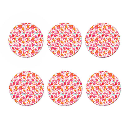 Girly Elephant And Hamsa Pattern Print Coaster Set