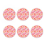 Girly Elephant And Hamsa Pattern Print Coaster Set
