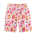 Girly Elephant And Hamsa Pattern Print Cotton Shorts