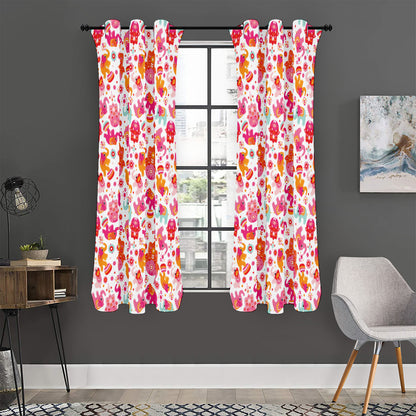 Girly Elephant And Hamsa Pattern Print Curtain