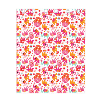 Girly Elephant And Hamsa Pattern Print Curtain