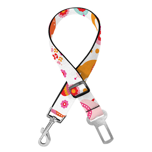 Girly Elephant And Hamsa Pattern Print Dog Seat Belt