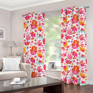 Girly Elephant And Hamsa Pattern Print Grommet Curtains