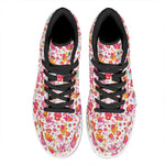 Girly Elephant And Hamsa Pattern Print High Top Leather Sneakers