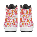 Girly Elephant And Hamsa Pattern Print High Top Leather Sneakers
