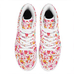 Girly Elephant And Hamsa Pattern Print High Top Leather Sneakers