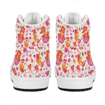 Girly Elephant And Hamsa Pattern Print High Top Leather Sneakers
