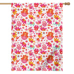 Girly Elephant And Hamsa Pattern Print House Flag
