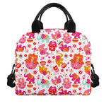 Girly Elephant And Hamsa Pattern Print Insulated Lunch Bag