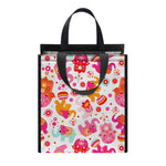 Girly Elephant And Hamsa Pattern Print Insulated Lunch Tote