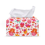 Girly Elephant And Hamsa Pattern Print Leather Tissue Box Cover