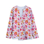 Girly Elephant And Hamsa Pattern Print Long Sleeve Short Coat