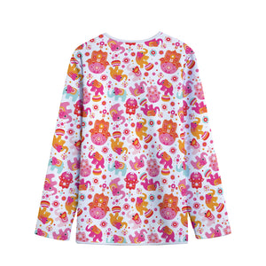 Girly Elephant And Hamsa Pattern Print Long Sleeve Short Coat