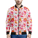 Girly Elephant And Hamsa Pattern Print Men's Bomber Jacket