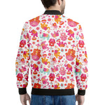 Girly Elephant And Hamsa Pattern Print Men's Bomber Jacket