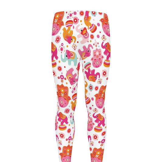 Girly Elephant And Hamsa Pattern Print Men's leggings